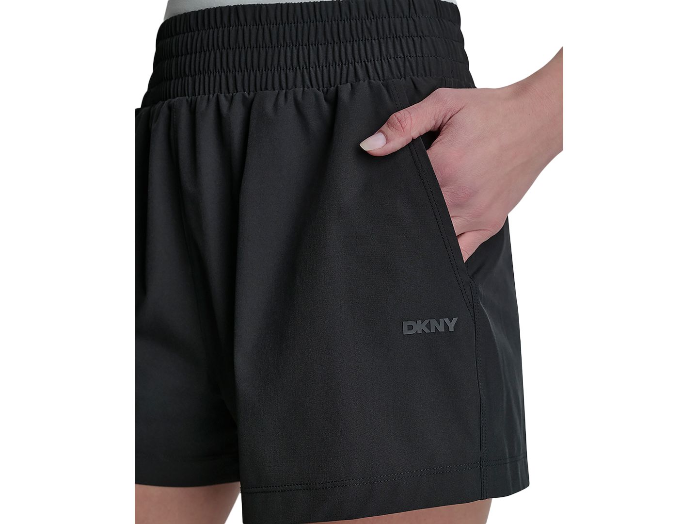 Женские шорты DKNY Sport Hudson Stretch High-Rise, цвет: Чёрный — фото 4