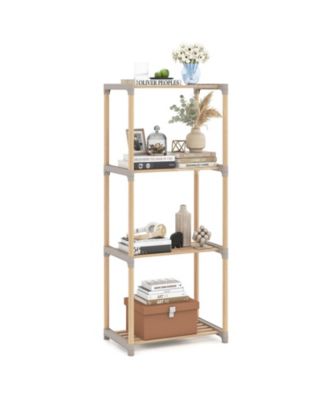 4-Tier Bookshelf with Open Shelves Freestanding Storage Organizer for Home Office