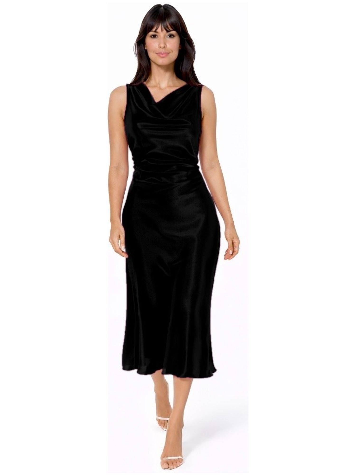 Women's Satin Cowl Maxi Dress