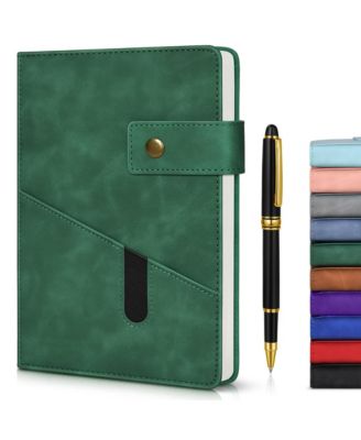 Leather Journal Notebook With Pen Hardcover Lined A5