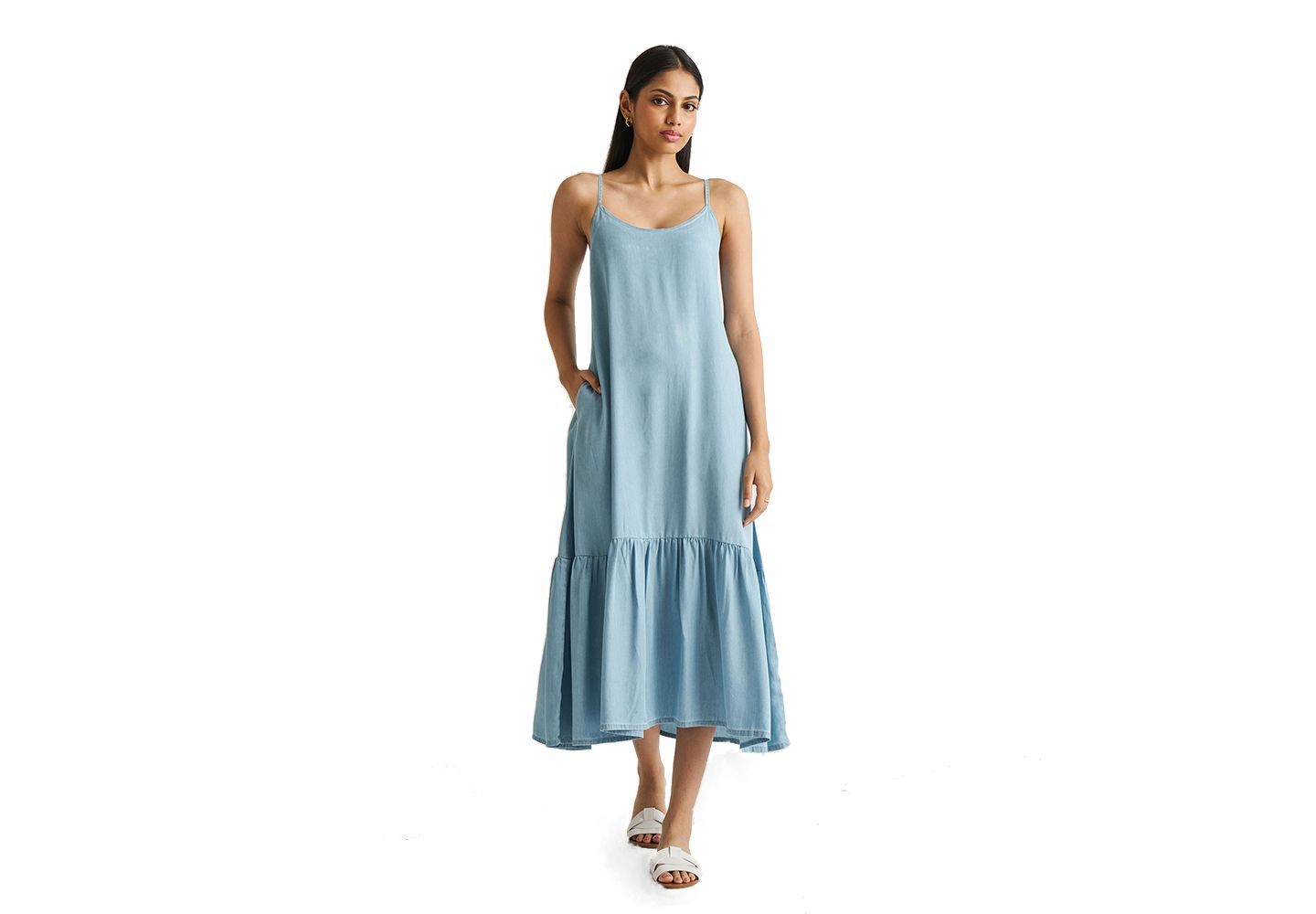 Женское платье Reistor Flowy Maxi, цвет: Океанский синий — фото 5