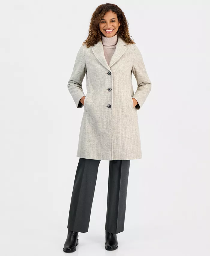 Women's Single-Breasted Herringbone Walker Coat, Created for Macy's - thumbnail 10