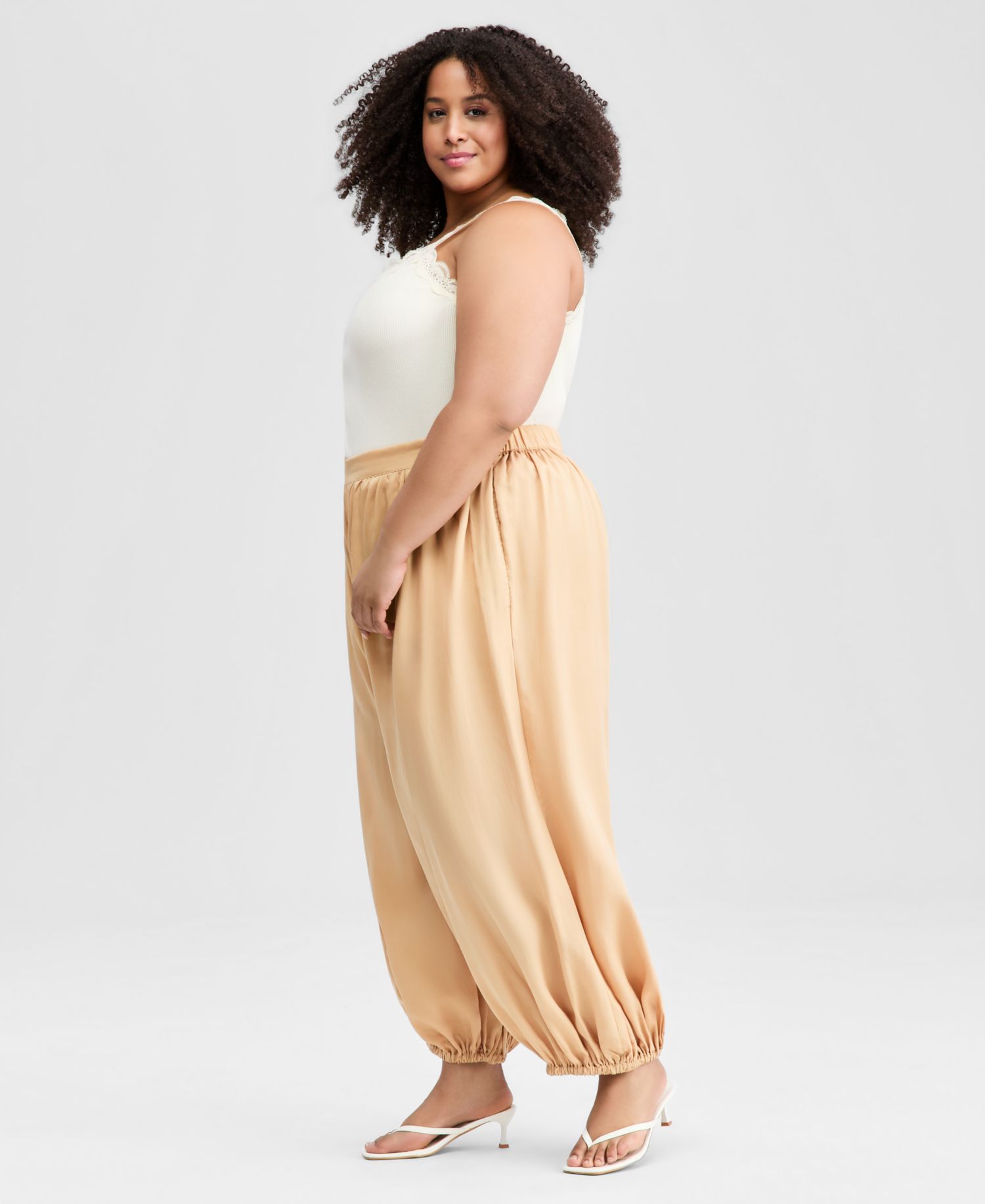Trendy Plus Size Pull-On Elastic-Hem Balloon Pants