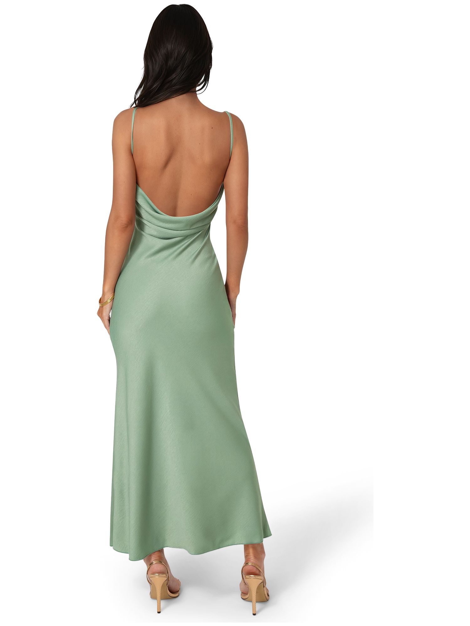 Women's Crepe Drape Back Maxi Dress