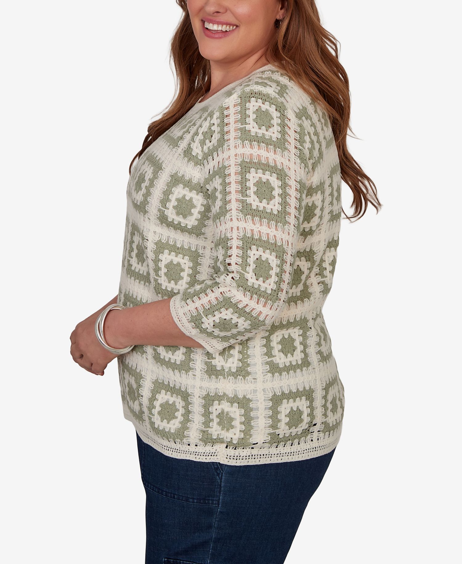Plus Size Crochet Squares Top