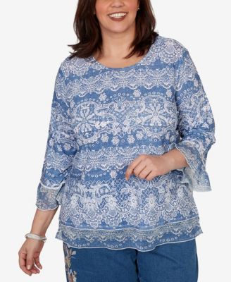 Plus Size Camden Market Lacey Striped Knit Top