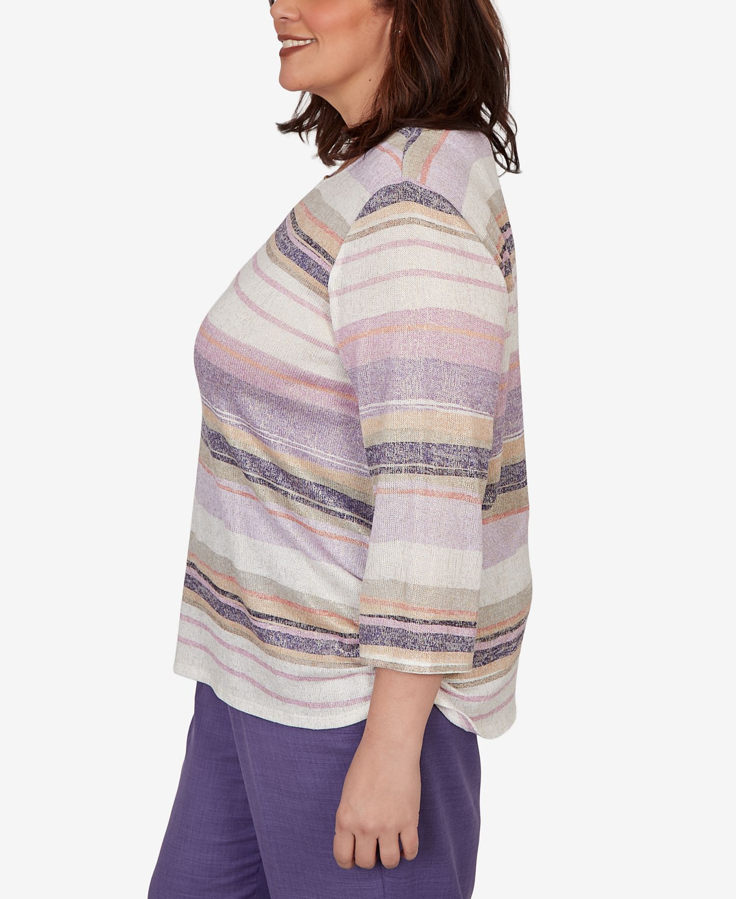 Plus Size Grand Bazaar Mixed Stripe Knit Top