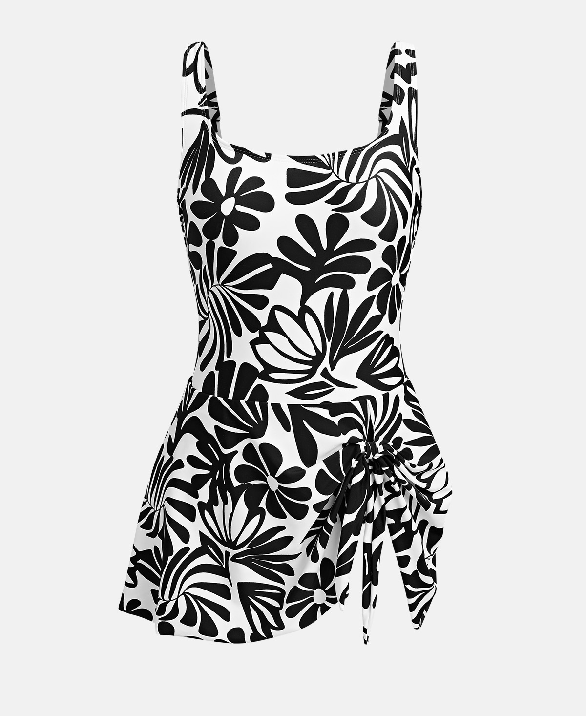 Cupshe Women's Scoop Neck Tie Knot One Piece Swimsuit Swim Dress