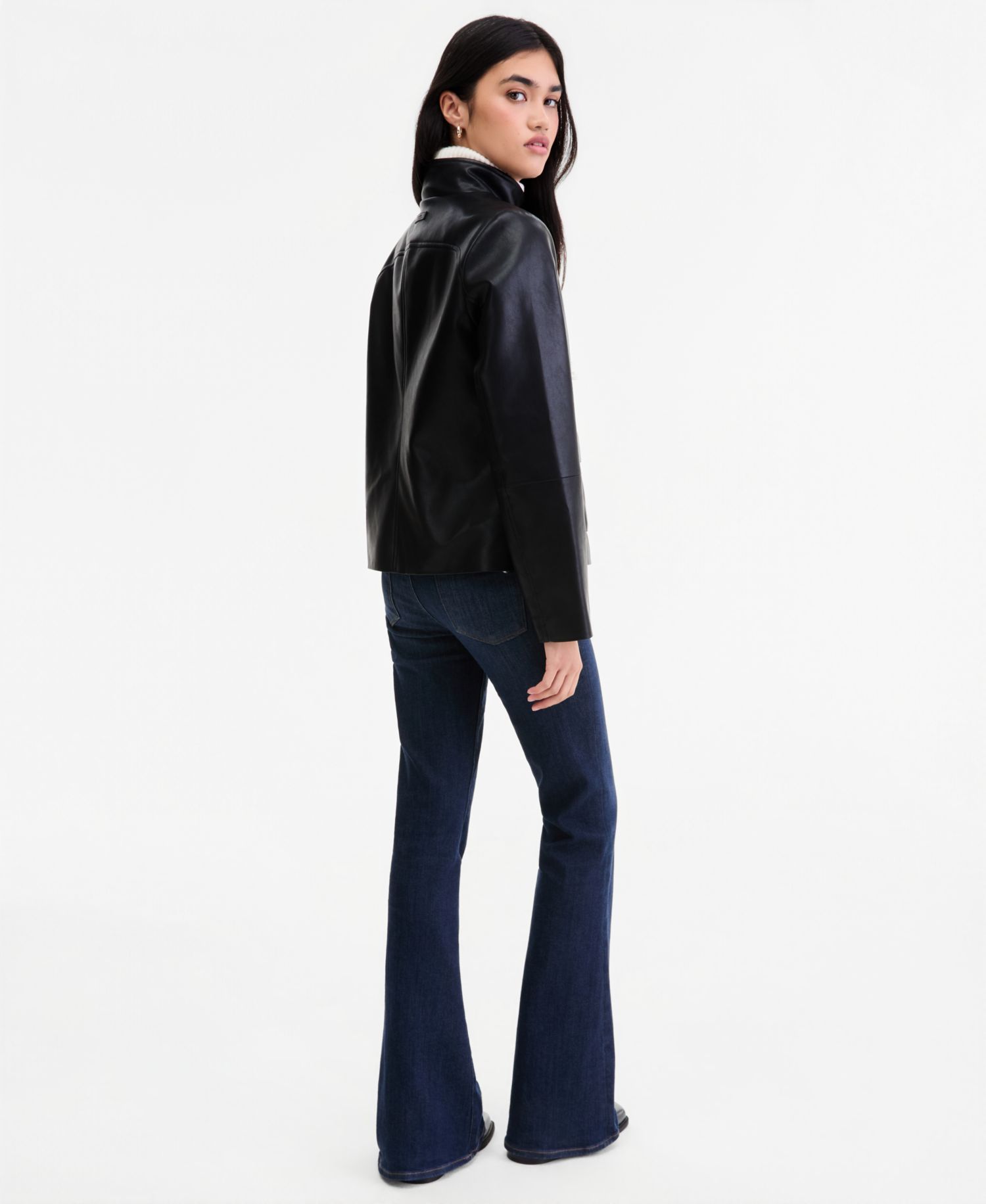 Women's Faux Leather Button Up Jacket, Created for Macy's