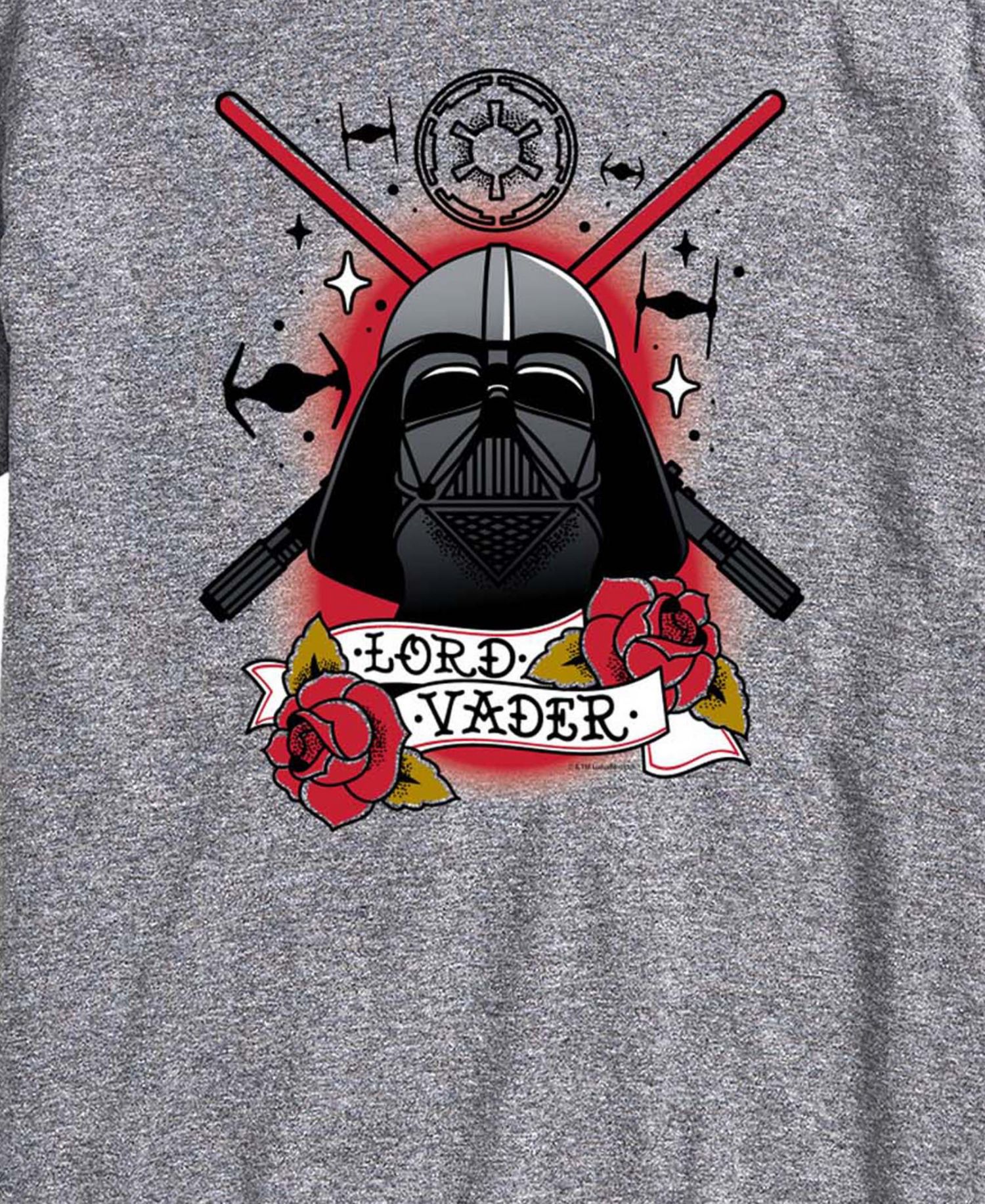 Men's Darth Vader Traditional Tattoo Short-Sleeve Graphic T-Shirt