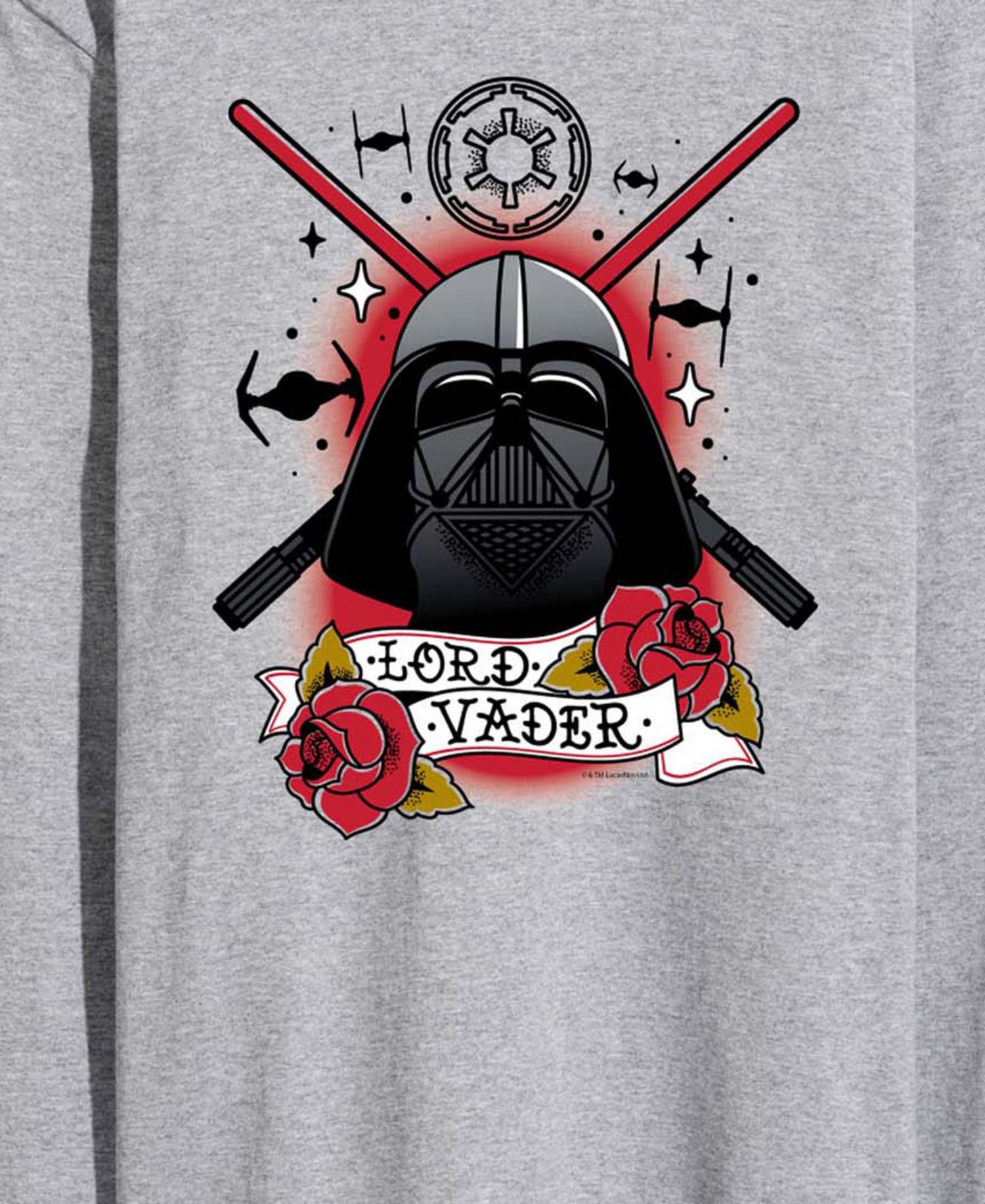 Men's Darth Vader Traditional Tattoo Long-Sleeve Graphic T-Shirt