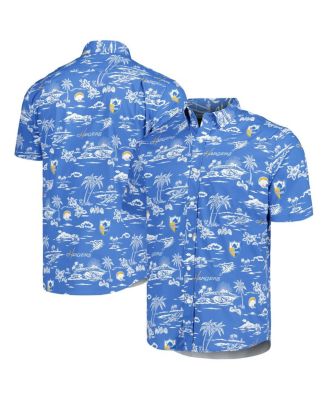 Men's Powder Blue Los Angeles Chargers Throwback Kekai&nbsp;Print Button-Up Shirt