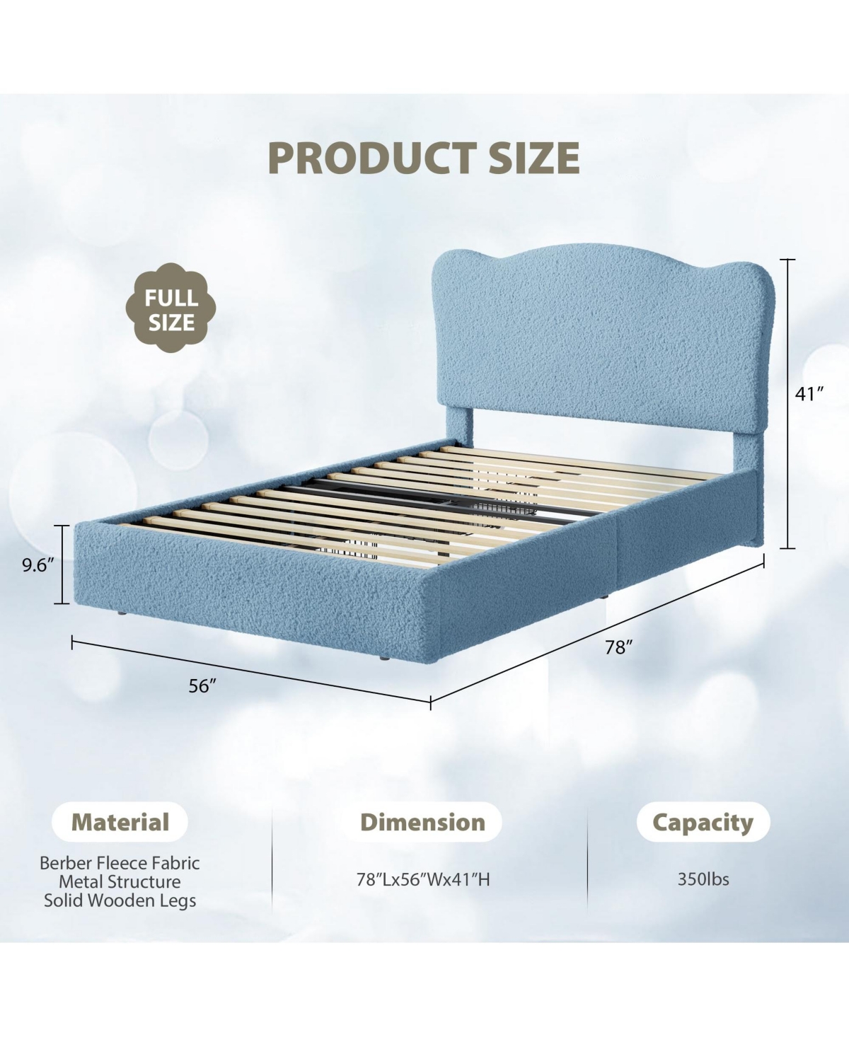 homfan Kids Upholstered Bed Frame with 2 Drawers, Twin/Full Platform Bed with Padded Headboard, Wood Slats