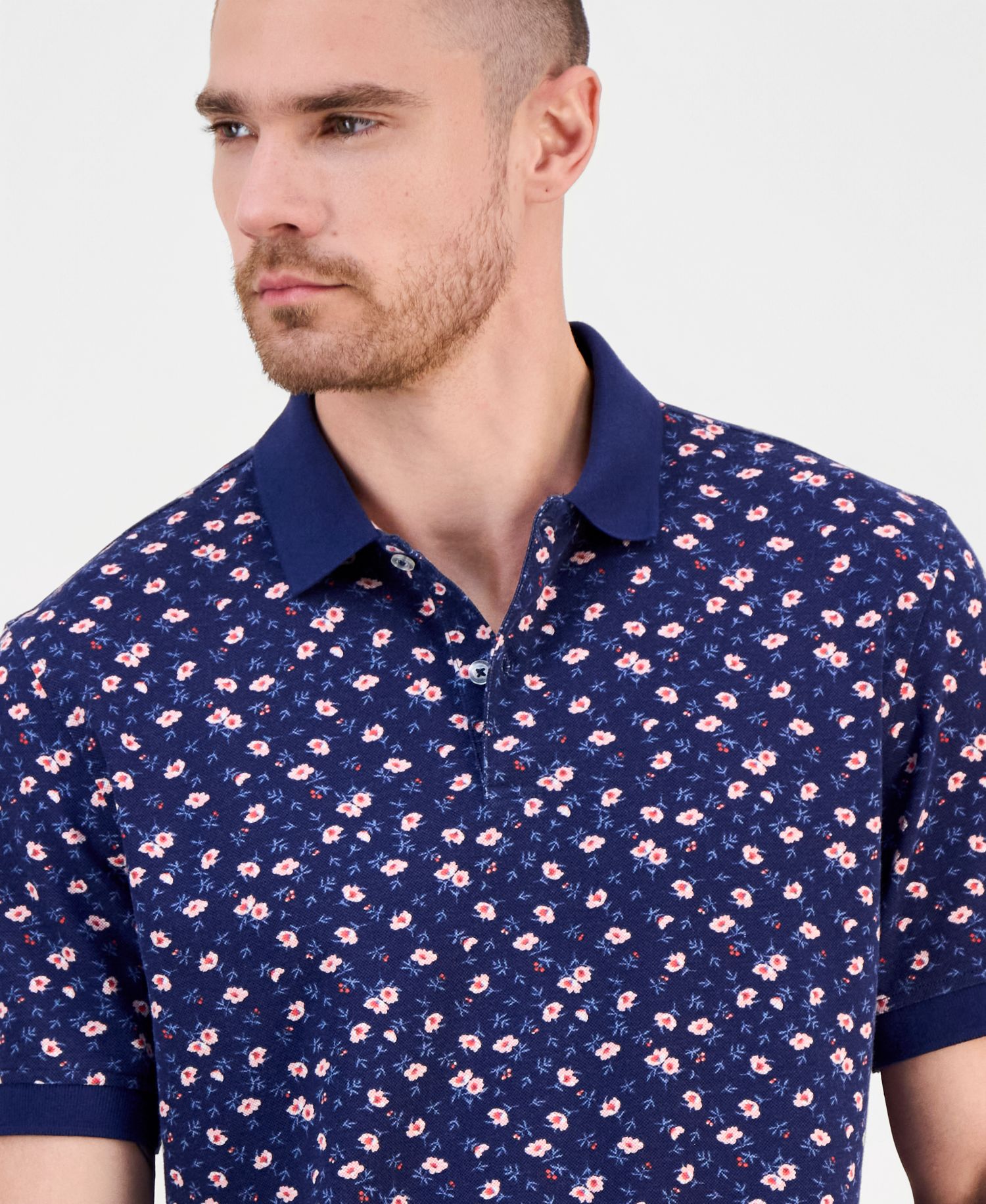 Men's Printed Pique Polo Shirt