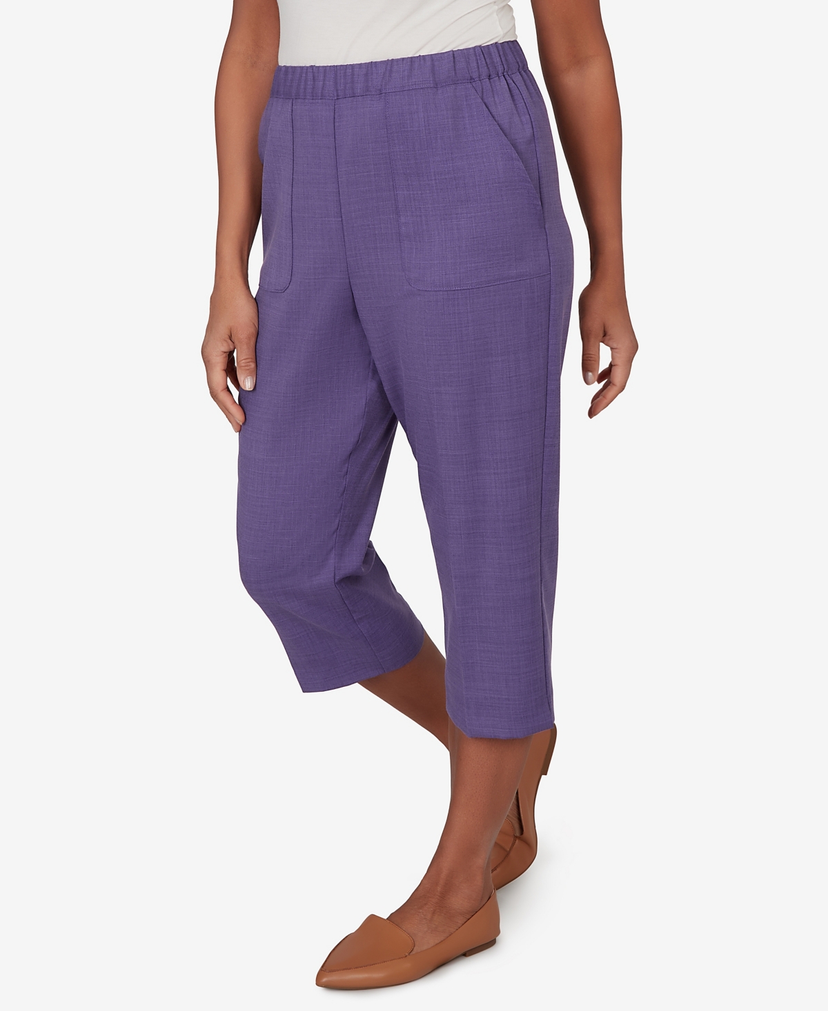 Alfred Dunner Petite Grand Bazaar Textured Pull-On Capris Pants