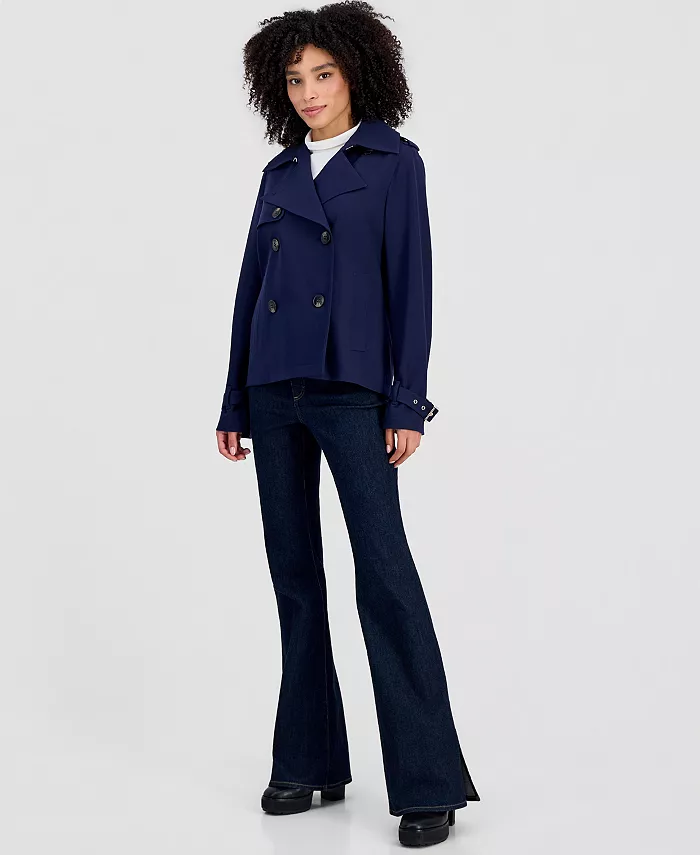 MICHAEL Women's Drapey Short Trench Coat, Created for Macy's
