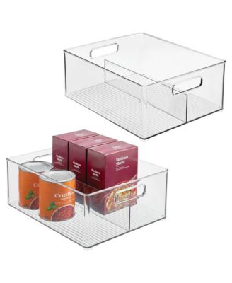 Divided Pantry Bin with Handles for Fridge or Pantry