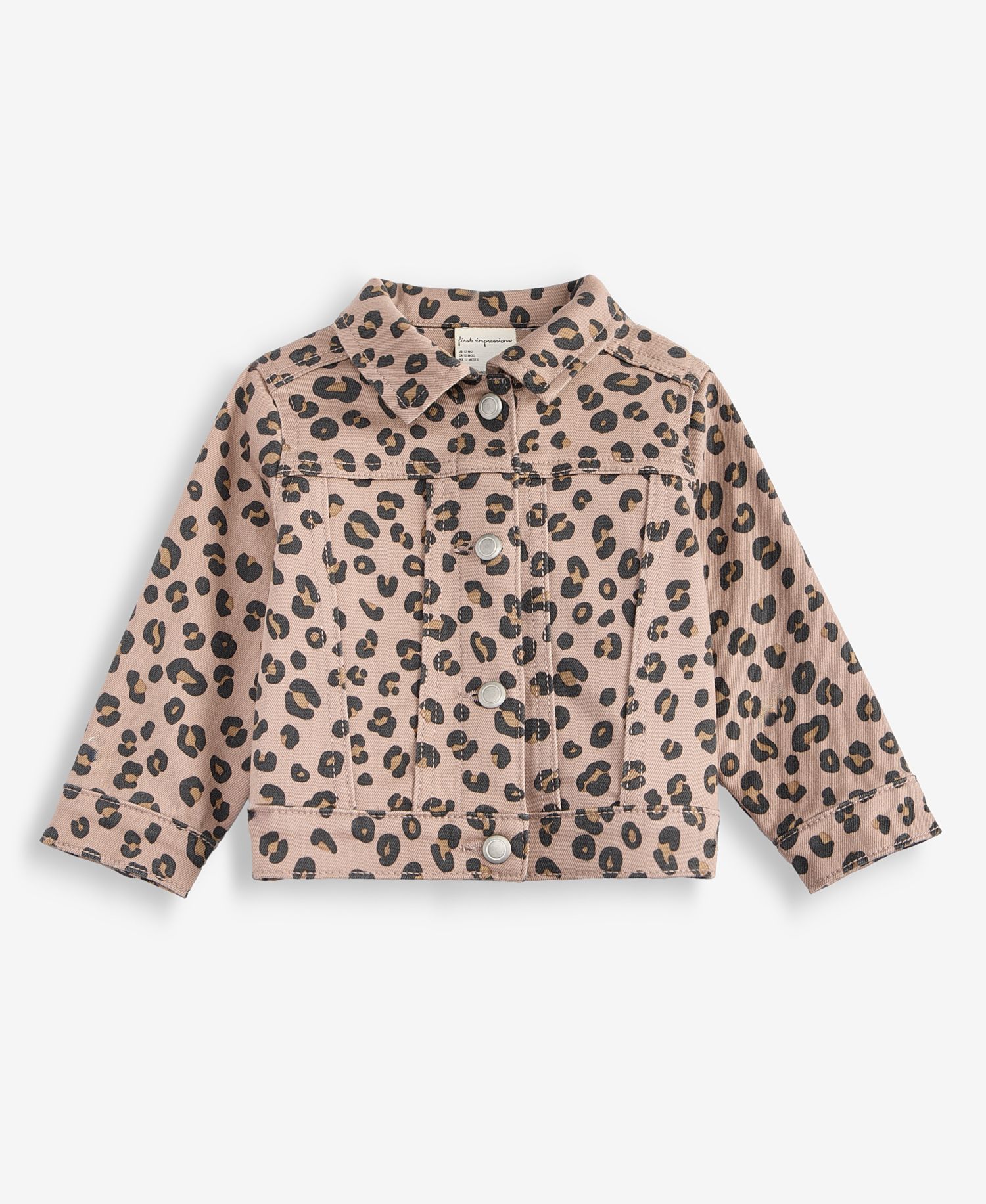 Baby Girls' 3M-24M Leopard-Print Denim Jacket