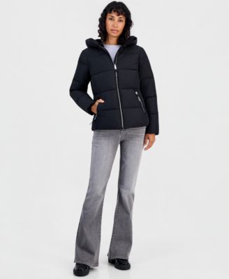 Michael Kors Women's Faux-Fur-Trim Hooded Puffer Coat