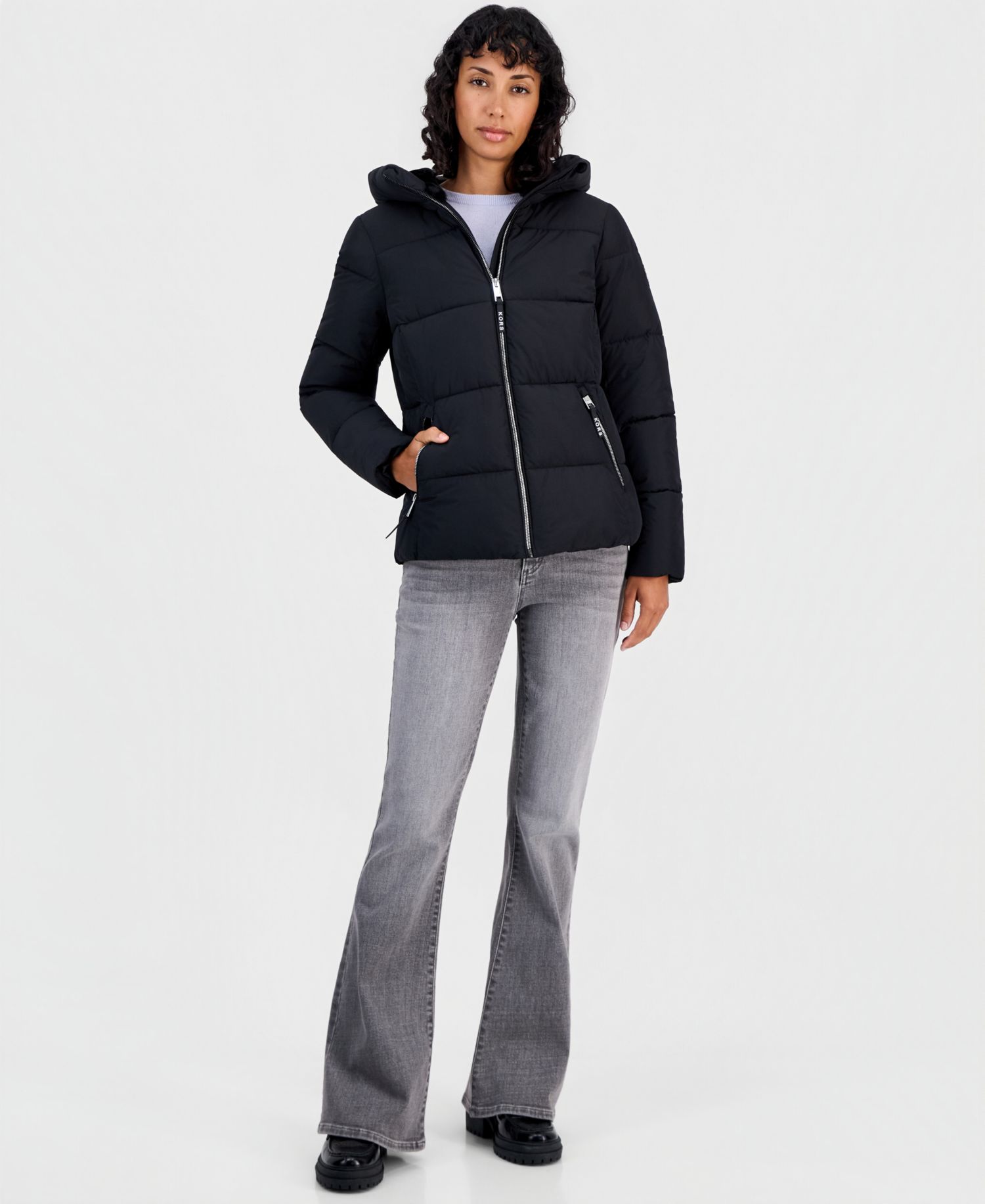 Michael Kors Women's Faux-Fur-Trim Hooded Puffer Coat