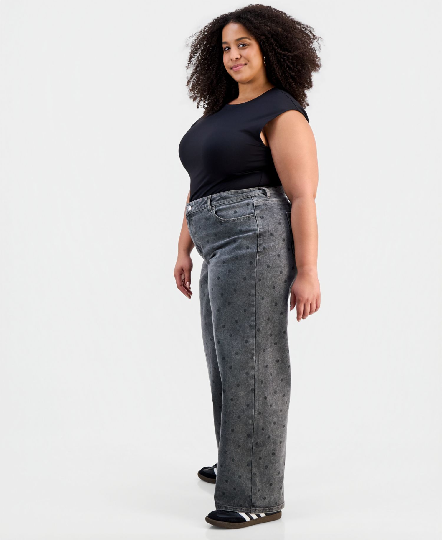 Trendy Plus Size Ultra High-Rise '90s Polka Dot Jeans