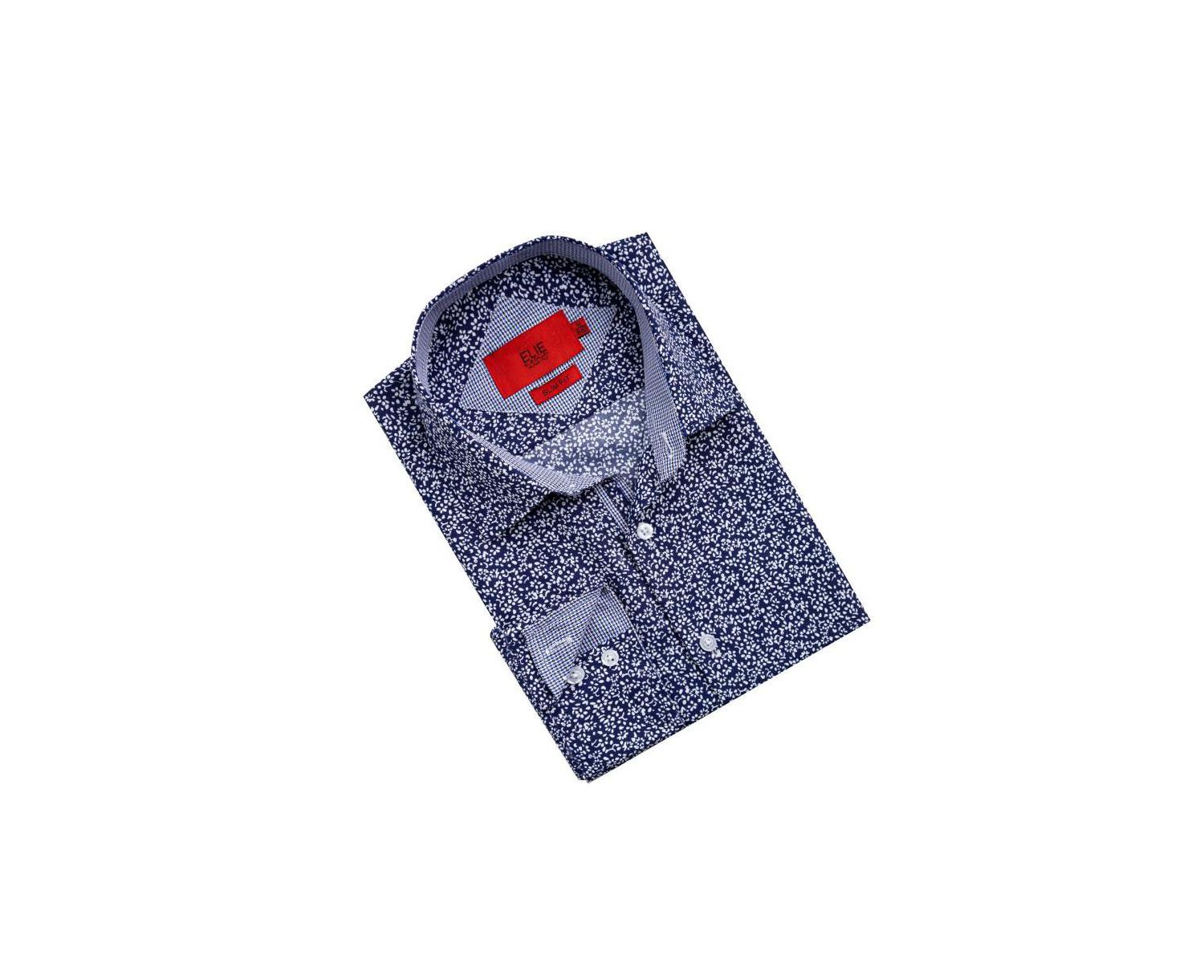 Men's Slim Fit Floral Printed Button-Down Shirt