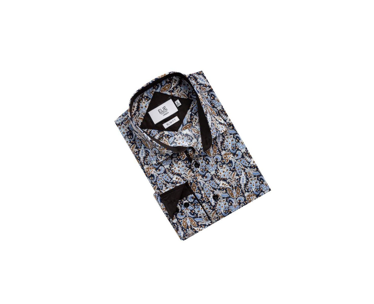 Men's Slim Fit Paisley Sport Button-Down Shirt