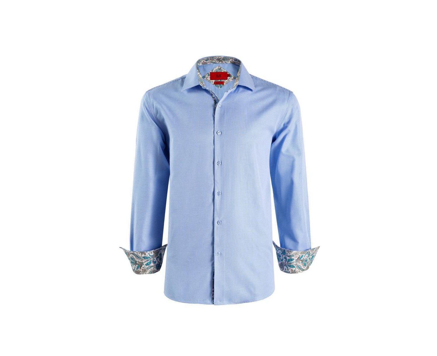 Men's Slim Fit Houndstooth Dress Shirt