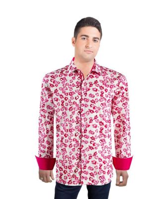 Men's Slim Fit Floral Sport Button-Down Shirt