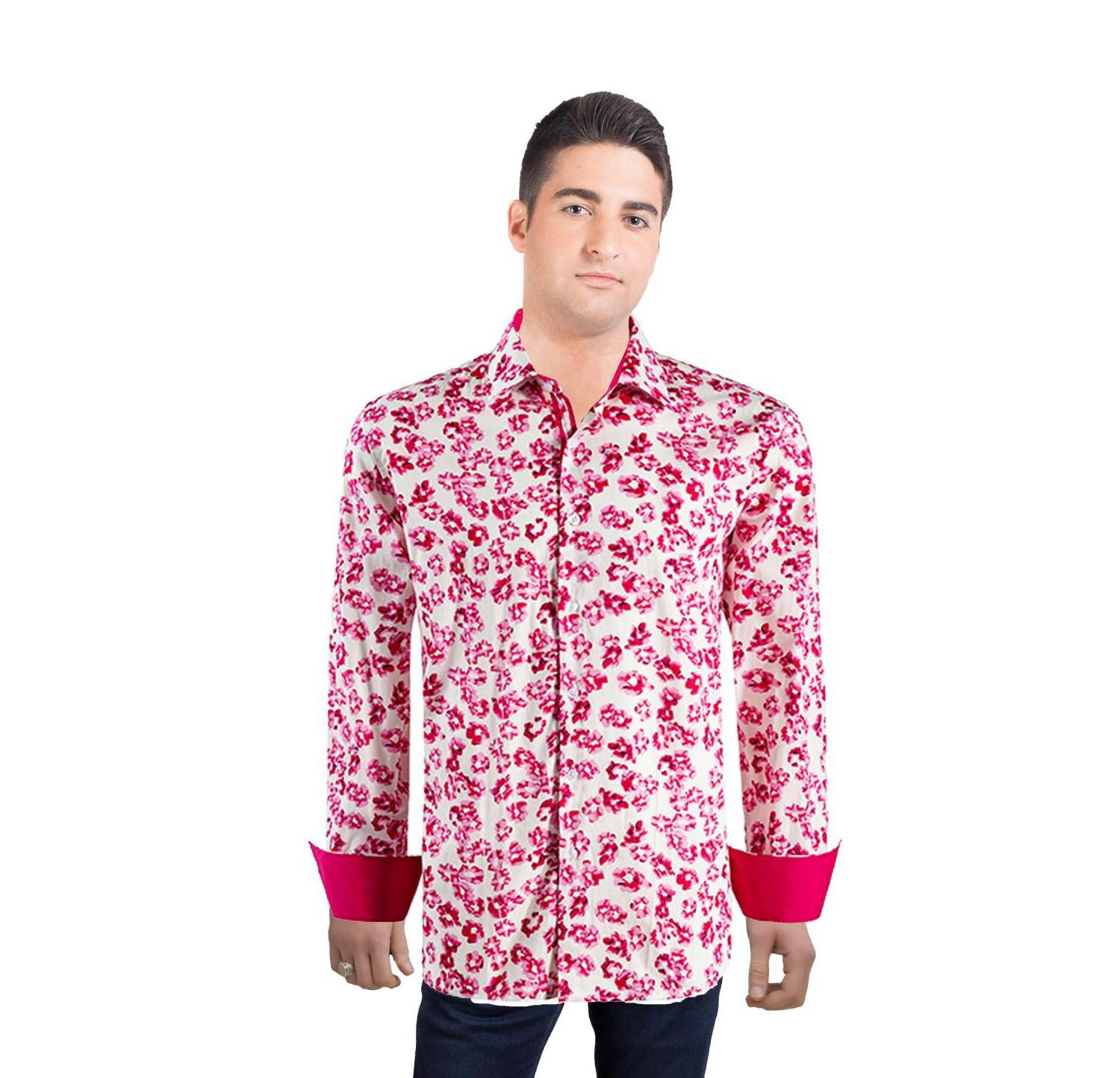Men's Slim Fit Floral Sport Button-Down Shirt