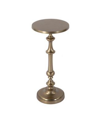 Bartel 10.25 in. W Round Metal Pedestal Base End Table
