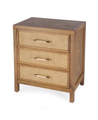 Mesa Cane and Solid Wood 3 Drawer Chest