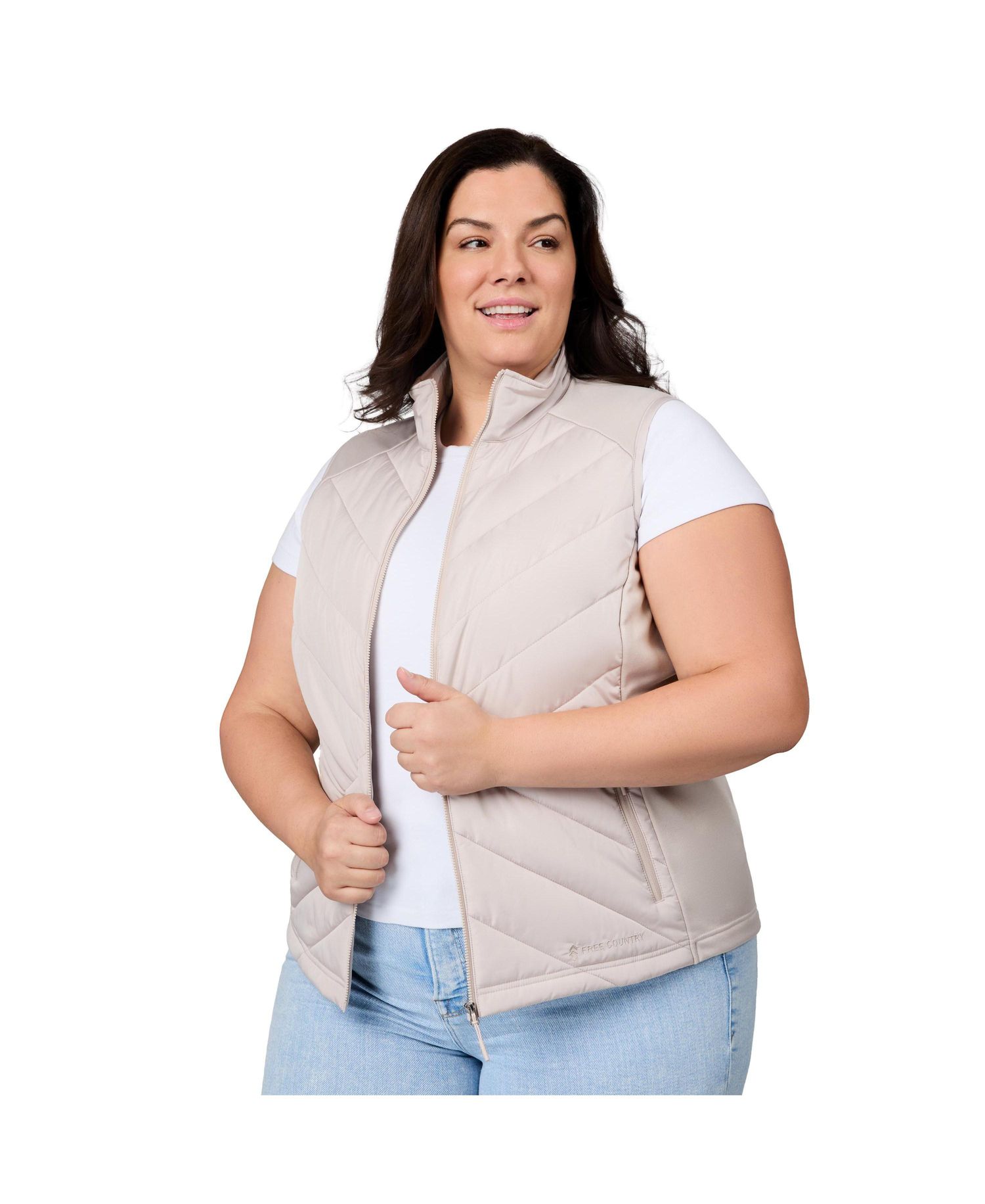 Plus Size Quilted Hybrid Vest
