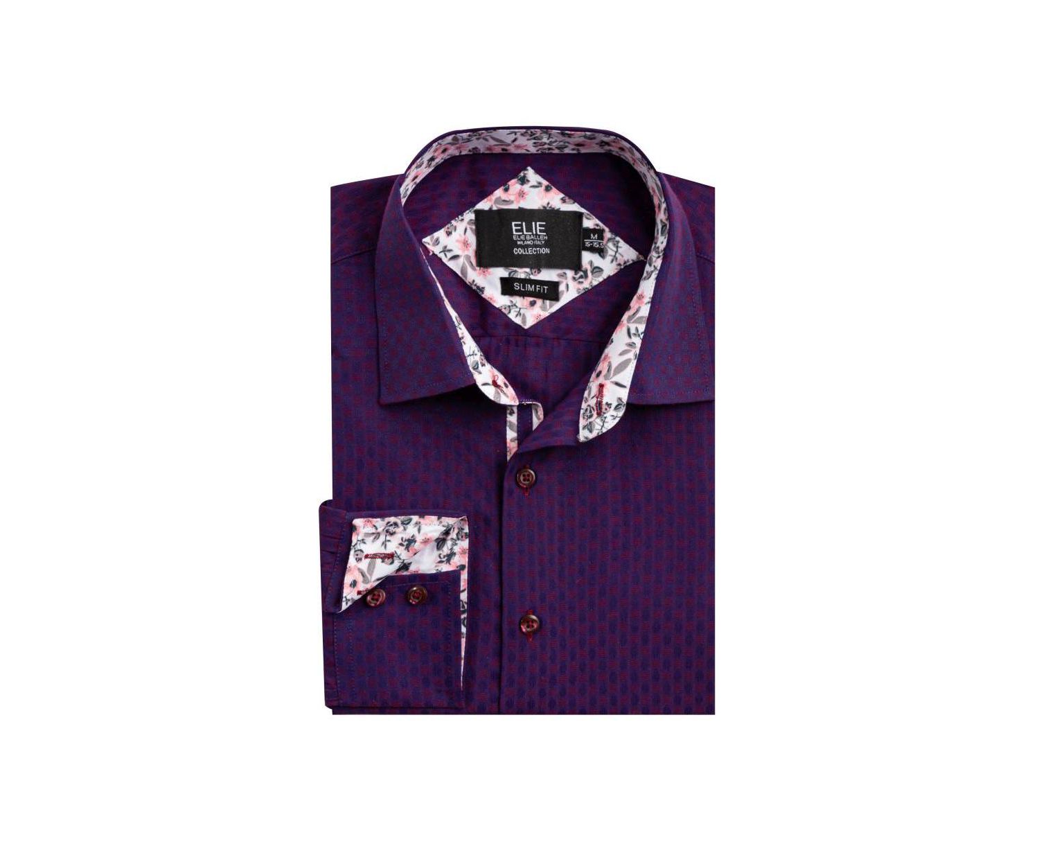 Men's Slim Fit Jacquard Dot Button-Down Shirt