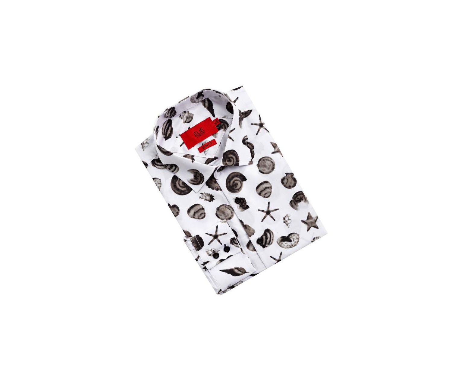 Men's Slim Fit Sea Shell Print Shirt