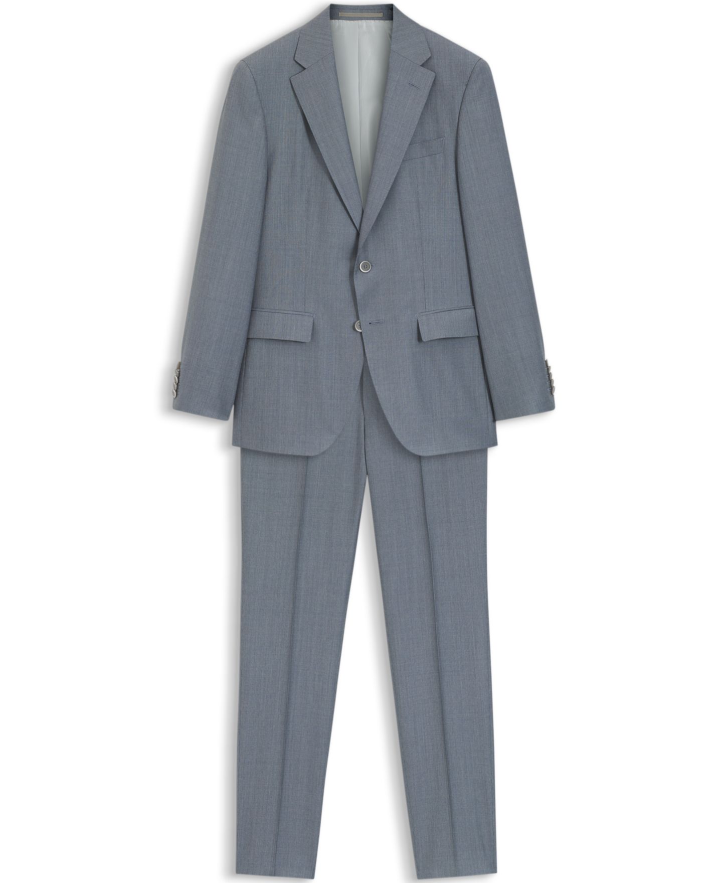 Мужские комплекты Hugo Boss Wool Silk Two-Piece Slim-Fit Suit, цвет: Тёмный зелёный — фото 3