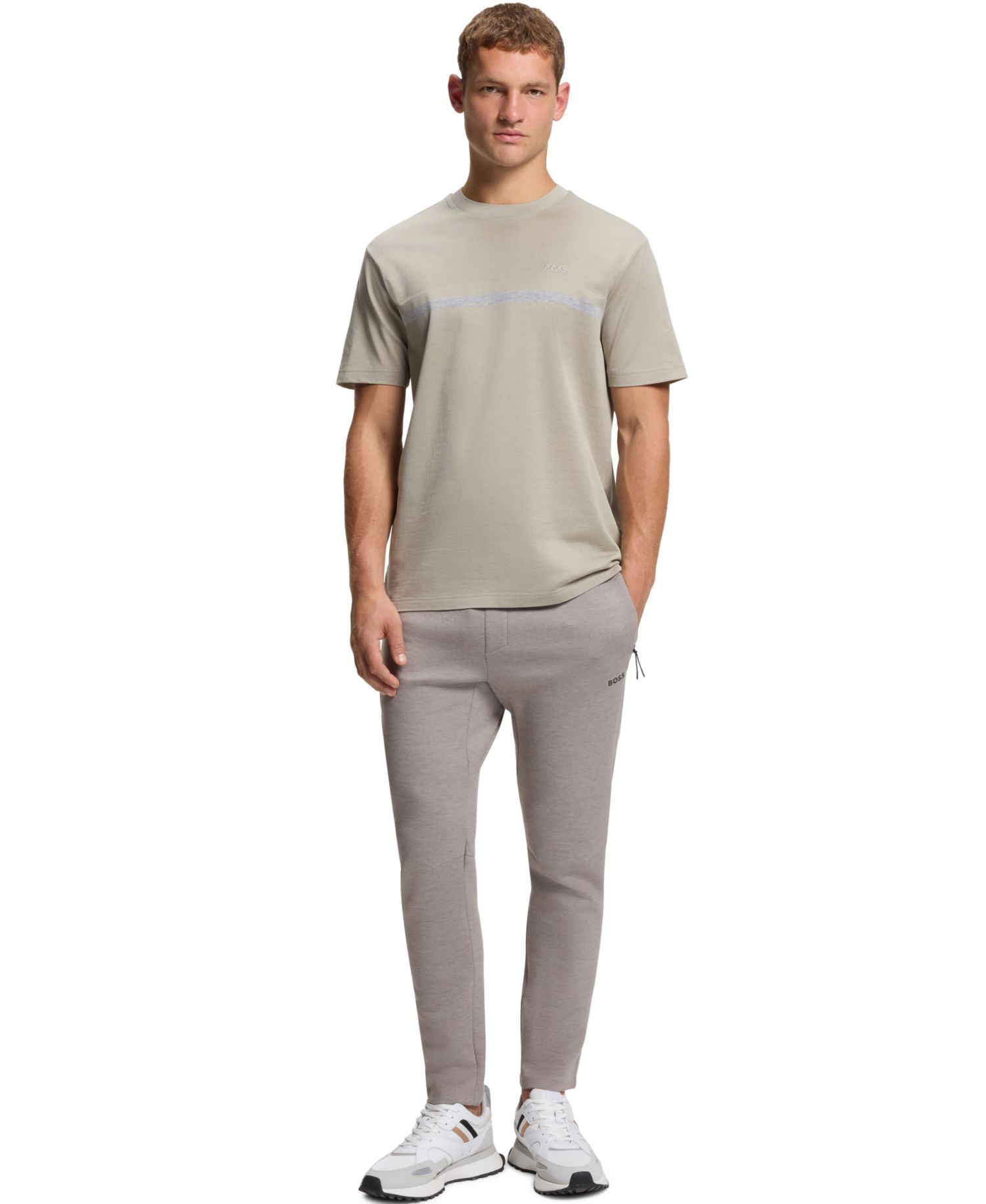Men's Reflective Detail Regular-Fit Tracksuit Bottom Pants