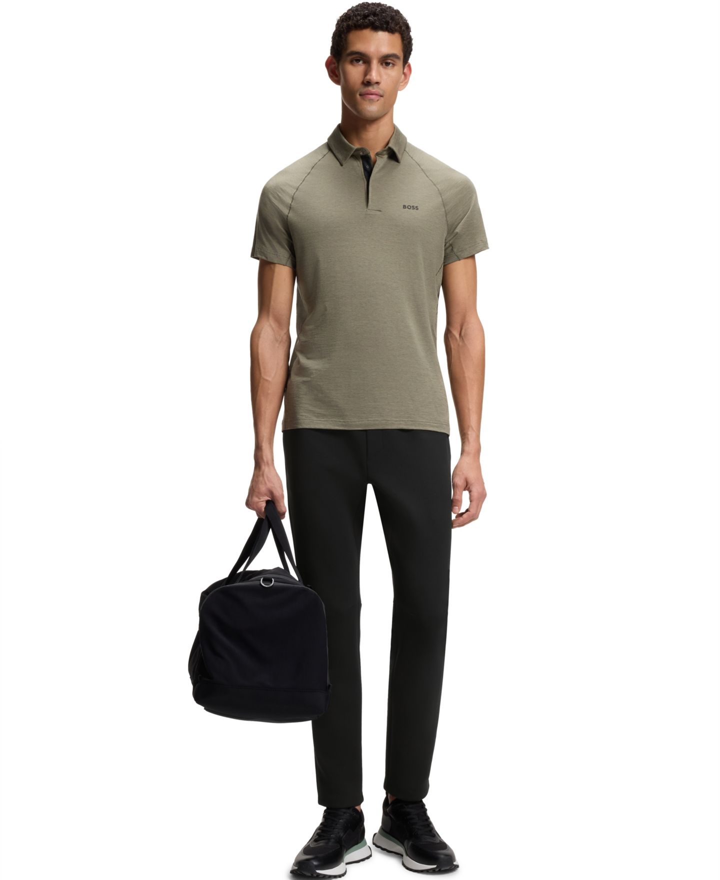 Мужские брюки Hugo Boss Reflective Details Regular-Fit Tracksuit, цвет: Чёрный — фото 3