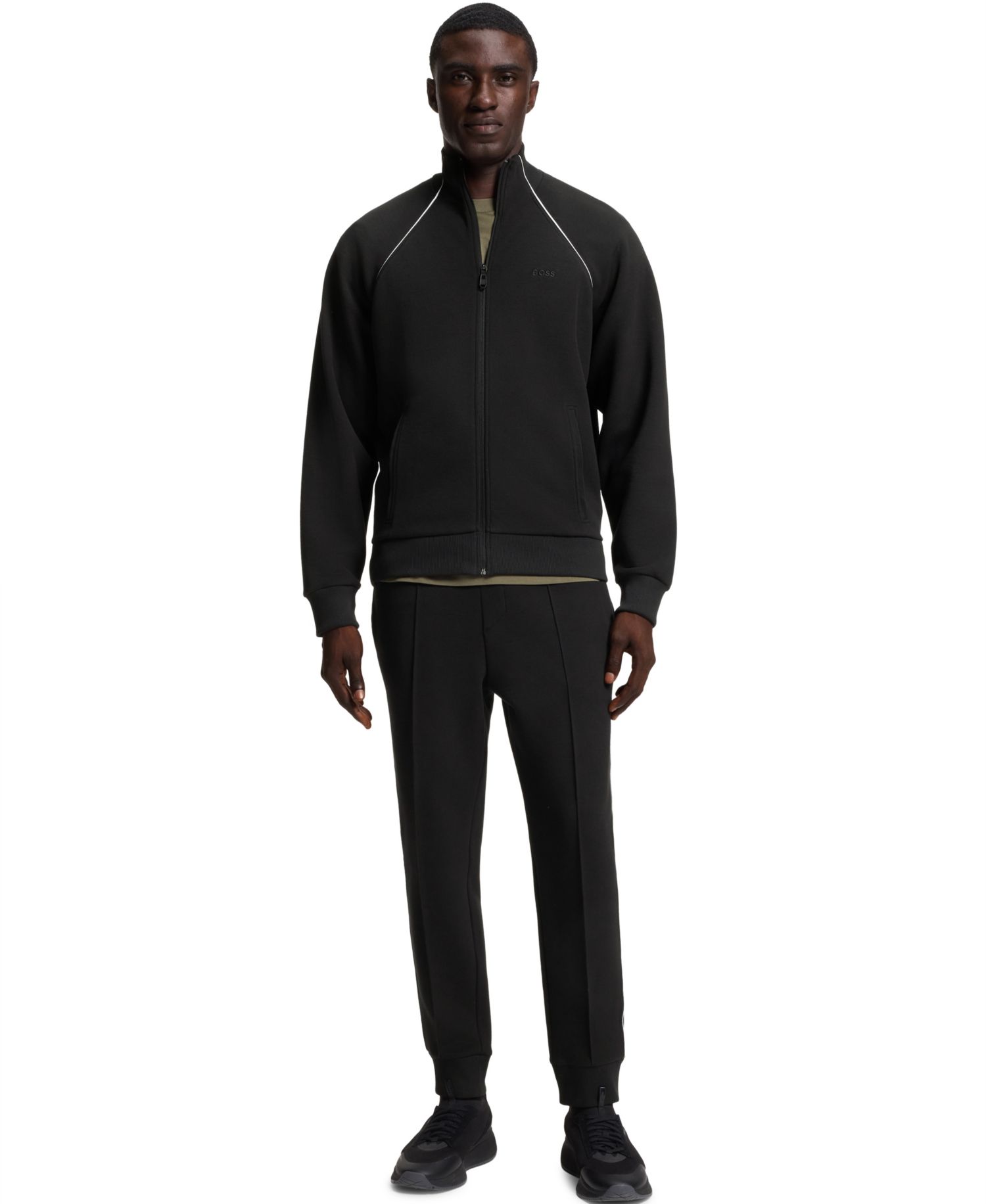 Men's Contrast Piping Cotton-Blend Sweatshirt