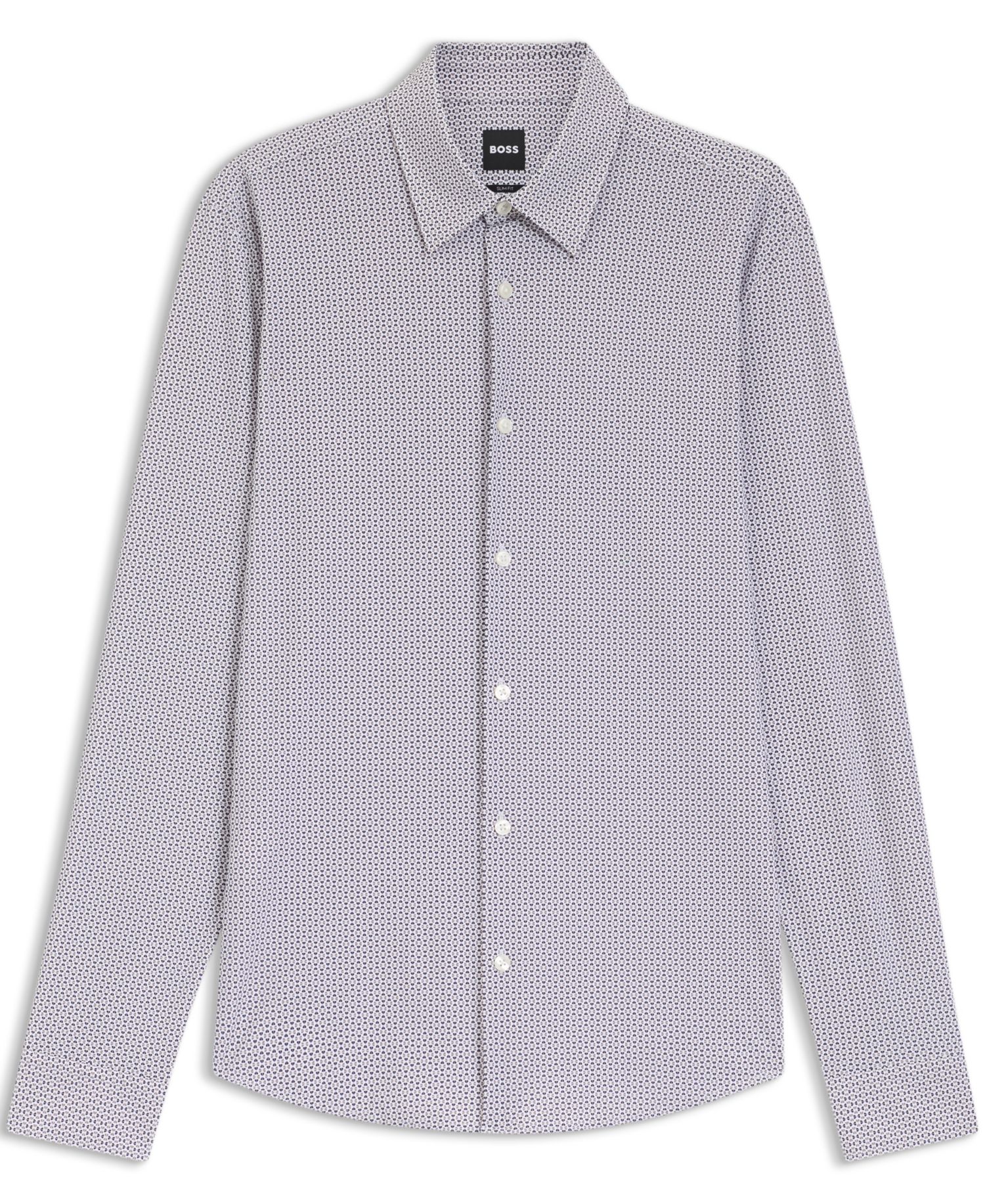 Men's Printed Performance-Stretch Jersey Slim-Fit Dress Shirt