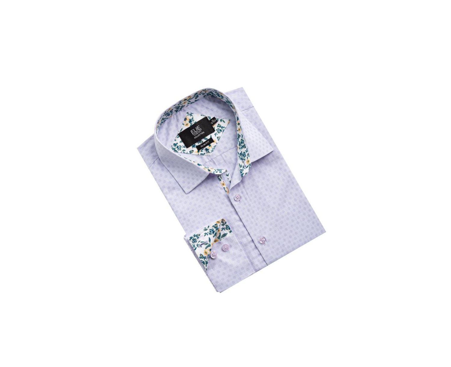 Men's Slim Fit Jacquard Dot Button-Down Shirt