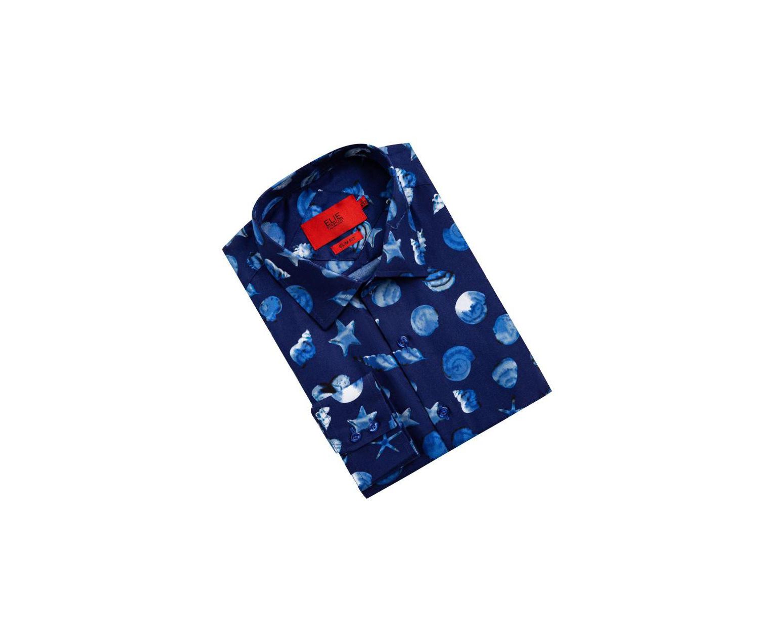 Men's Slim Fit Sea Shell Print Shirt