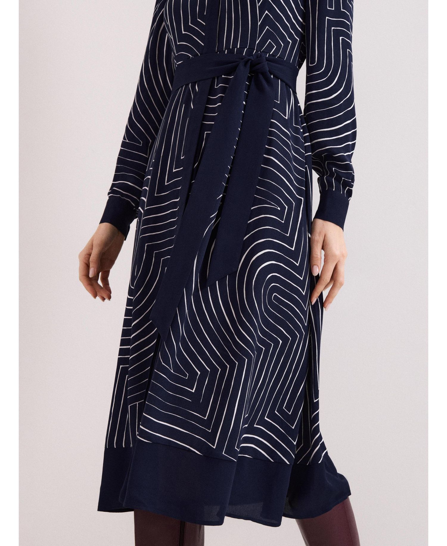 Women's Charlotte Long-Sleeve Belted Midi Dress