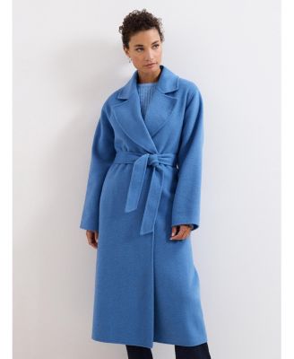 Women's Long Sleeve Belted Wrap Midi Coat