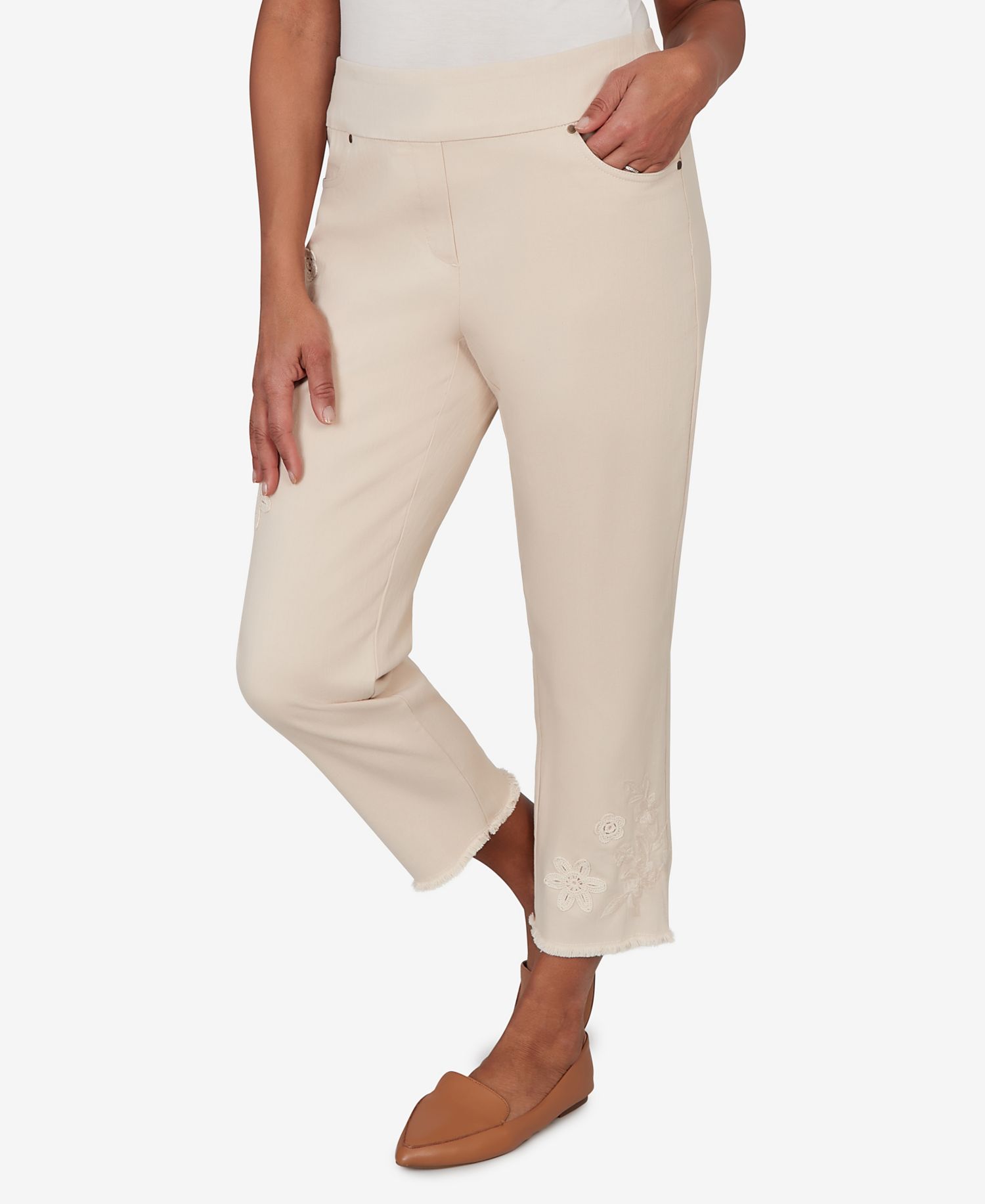 Women's Camden Market Tonal Floral Applique Ankle Jeans