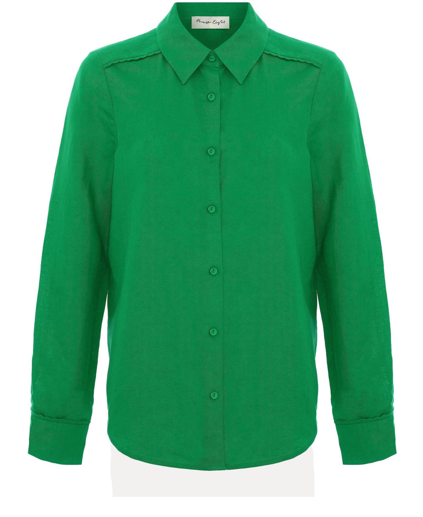 Женская рубашка Phase Eight Sloane Linen, цвет: Зелёный — фото 2