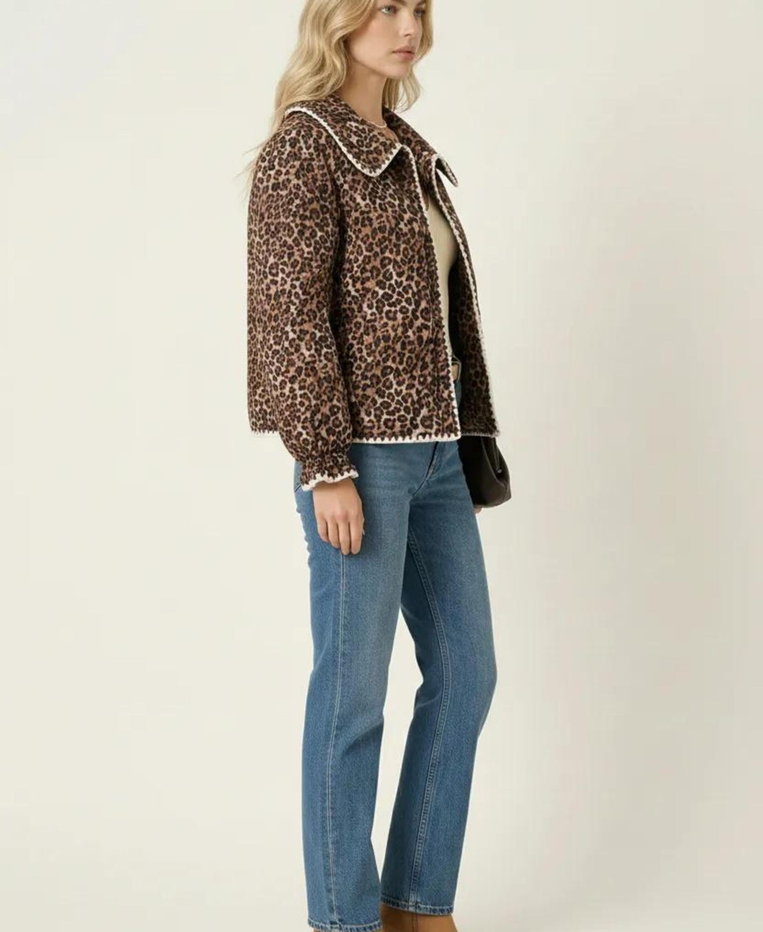 Women's Leopard Print Quilted Jacket