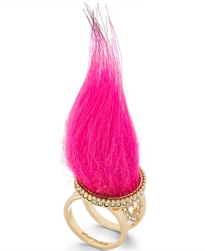 Betsey Johnson xox Trolls Faux-Fur Ring, Only at Macy's