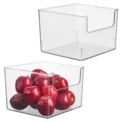 Open-Front Storage Bin, Set of 2