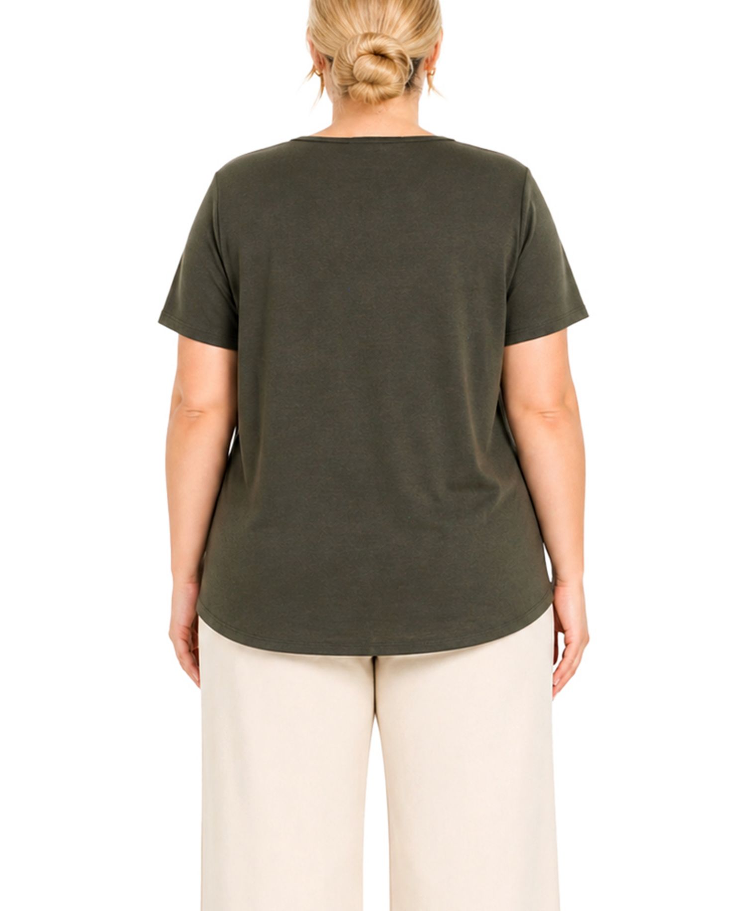 Plus Size Python Mesh Inset Short-Sleeve Top